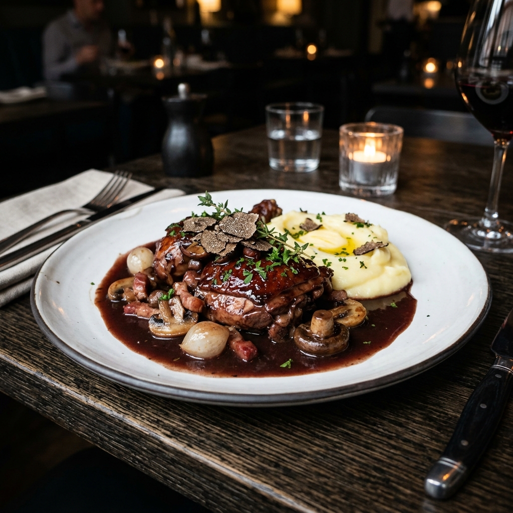 Coq au vin presentation